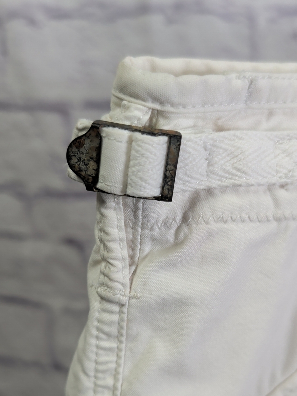 Polo Ralph Lauren 90's White Cargo Style Shorts w/ Graphic Print - Size 36 - Picture 5 of 10